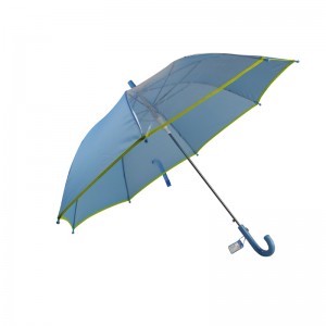 un panneau voir à travers le parapluie enfant publicitaire bleu
