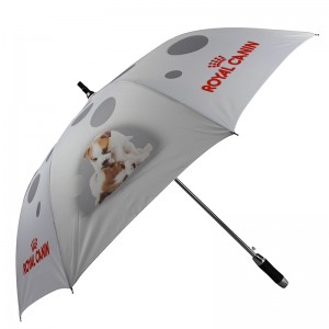 Tige en aluminium d'impression de chien de chiot Pongé tissu parapluie de golf ouvert automatique