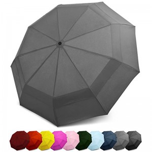 2019 Achat en vrac Double couche coupe-vent Impression personnalisée Pliable Ouvert Ouvert Noir 3 aoac Parapluie