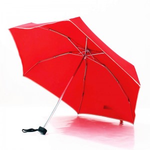 Petit parapluie de poche rouge 5 fois plié