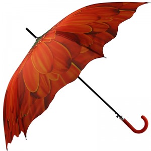 2019 23inch taille entreprise cadeaux cutom design forme de fleur striaght parapluie