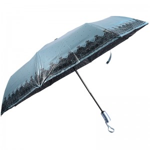 Parapluie pare-soleil noir avec impression de photographie 3 parapluie pliant