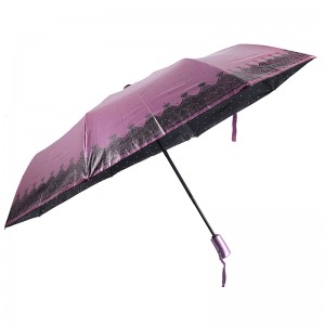 Matériau de couleur UV rose avec fonction d'ouverture complète du parapluie 3 plis