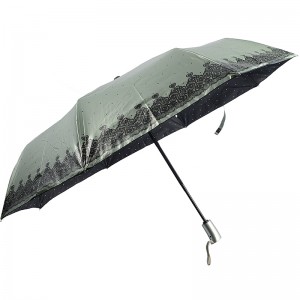 Parapluie en tissu à revêtement UV couleur vert avec parapluie à fonction d'ouverture complète