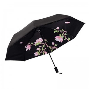 Protection contre les rayons UV, impression personnalisée de fleurs, triple ouverture manuelle