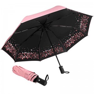 Parapluie personnalisé avec motif noir et revêtement noir avec protection UV Parapluie triple