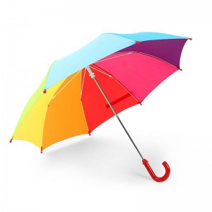 enfants droite parapluie auto fonction ouverte arc en ciel tissu coloré