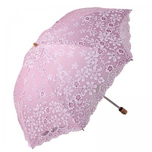 21 pouces de vente marketing impression personnalisée tissu personnalisé 3 fois parapluie poignée en bois