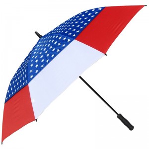 Nouvel article promotionnel parapluie de golf double tissu de grande taille 30 pouces avec impression drapeau